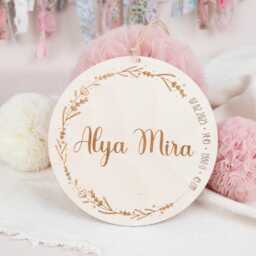 Personalized Name Plate, Wooden Birth Sign, Gift Idea For The Of A Baby, Door Sign Nursery, Personalized Baby - thumbnail 2