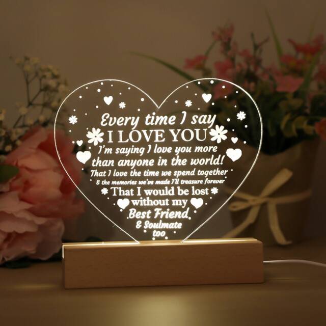 Valentines Gift - Anniversary Night Light For Partner Girlfriend For Boyfriend Husband Valentine I Love You - image 1