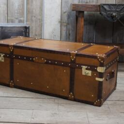 Luxury English Handmade Steamer Style Trunk - Bespoke Storage Leather - thumbnail 2