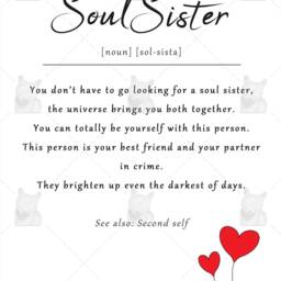Soul Sister Definition Art Print, Gift For Best Friend, Bestie Gift, From Another Mister Girl Mate Friendship - thumbnail 2