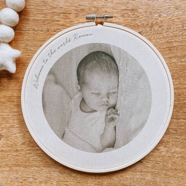 Baby Photo Embroidery Hoop 7x7 - image 1