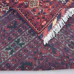 7x10 Large Afghan Rug, Rust Red Pinkish Handmade Wool Oriental Area Living Room Bedroom Turkmen Tribal Bukhara Rug - thumbnail 4