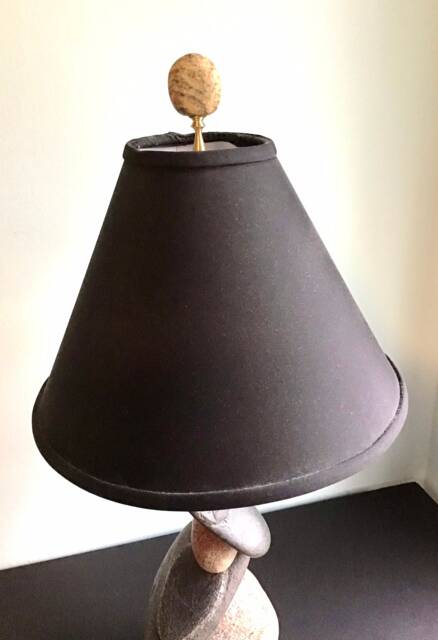 White, Beige & Grey Granite Lamp Finial, Stone Lamp Finial, Rock Topper, Accessory, Decoration - image 1