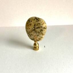 White, Beige & Grey Granite Lamp Finial, Stone Lamp Finial, Rock Topper, Accessory, Decoration - thumbnail 3