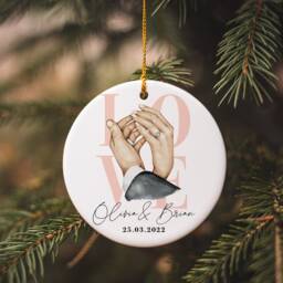 Personalized First Christmas Engaged Ornament Couple Gift - thumbnail 2