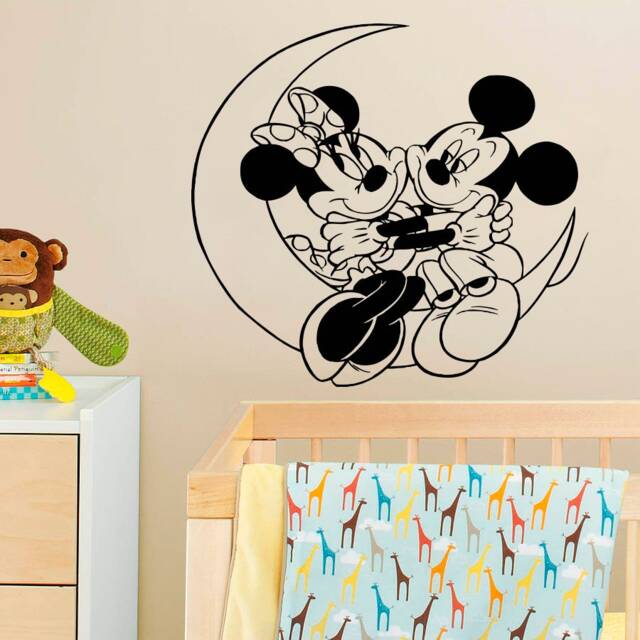 Mickey & Minnie Mouse Wall Decal Nursery Decor, Custom Name Sticker 4121 - image 1