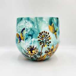 Handmade Floral Metal Plant Pot Lammie Designer Series, Multiple Sizes, D15cm-D33cm - thumbnail 3