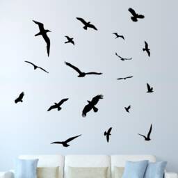 Vwaq Flock Of Birds Wall Sticker - Boys Room Vinyl Decals Peel & Stick Removable Home Decor - thumbnail 1