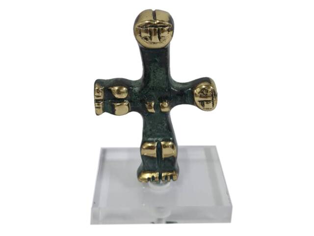 Bronze Idol Of Pomos, Cross Shaped Figure, Ancient Cyprus - image 1