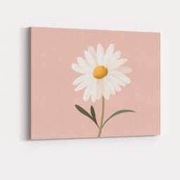 Soft Blush Pink Daisy Floral Scandinavian Wall Art Canvas Print Decor Picture Ready To Hang - thumbnail 4