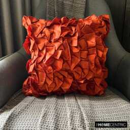 "Designer Orange Throw Pillow Cover 16""x16" - thumbnail 3