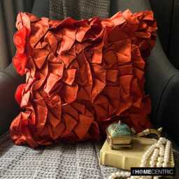 "Designer Orange Throw Pillow Cover 16""x16" - thumbnail 2