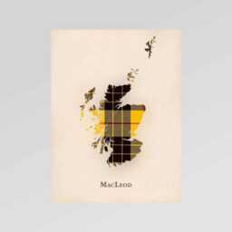 Clan Macleod Scottish Tartan Map - Of Scotland Family Wall Decor, Ready To Hang - thumbnail 2