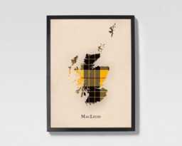 Clan Macleod Scottish Tartan Map - Of Scotland Family Wall Decor, Ready To Hang - thumbnail 1