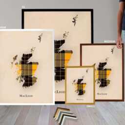 Clan Macleod Scottish Tartan Map - Of Scotland Family Wall Decor, Ready To Hang - thumbnail 3
