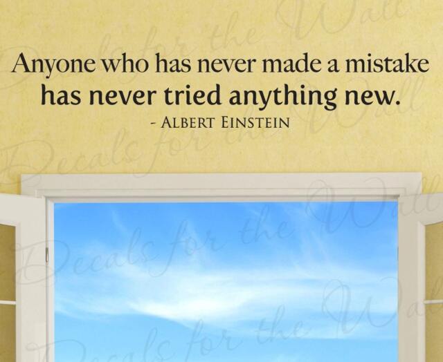Albert Einstein Anyone Who Has Never Made Mistake Office Inspirational Success Vinyl Wall Decal Quote Sticker Decoration Art Decor J61 - image 1