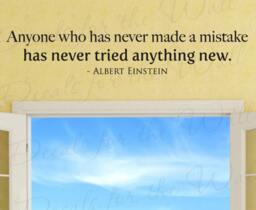 Albert Einstein Anyone Who Has Never Made Mistake Office Inspirational Success Vinyl Wall Decal Quote Sticker Decoration Art Decor J61 - thumbnail 1