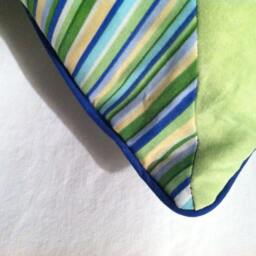 Green & Blue Striped Patchwork Pillows - thumbnail 2