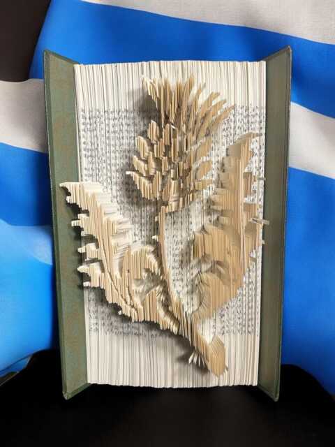 Scottish Thistle Sculpture Book Art - image 1