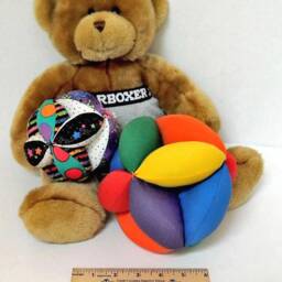 Baby Clutch Grab Ball, Tropical Beach Themed, Shower Gift, Toddler Montessori Soft Toy, Handmade Kids Sectioned Toy - thumbnail 4