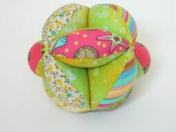 Baby Clutch Grab Ball, Tropical Beach Themed, Shower Gift, Toddler Montessori Soft Toy, Handmade Kids Sectioned Toy