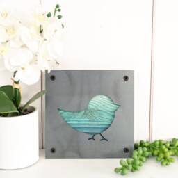 Rustic Wood & Metal Bird Wall Hanging Reclaimed Decor - thumbnail 1