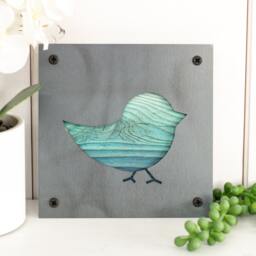 Rustic Wood & Metal Bird Wall Hanging Reclaimed Decor - thumbnail 2
