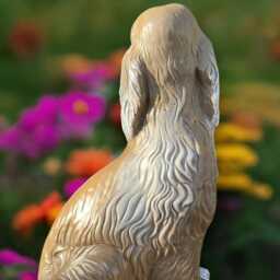 Stone Cocker Sculpture Concrete Spaniel Statue Outdoor Dog Decoration Handmade Ornament Front Door Figurine Dog Lover Gift - thumbnail 4
