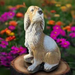 Stone Cocker Sculpture Concrete Spaniel Statue Outdoor Dog Decoration Handmade Ornament Front Door Figurine Dog Lover Gift - thumbnail 2