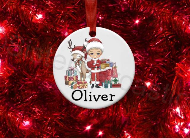 Personalised Christmas Tree Ornament Decoration Kids Son Nephew Grandson Cousin Friend Stocking Filler Eve Box Keepsake Gift - image 1