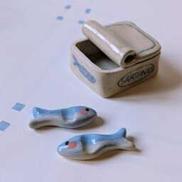 Handmade Miniature Ceramic Sardine Tin Chopstick, Spoon Or Paint Brush Rest - thumbnail 2