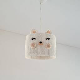 Teddy Bear Lampshade Kids Room Chandelier With Pompoms - thumbnail 2