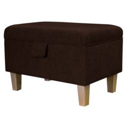 Handmade Brown Storage Ottoman - Luxury Upholstery Fabric Bespoke British Made - thumbnail 1