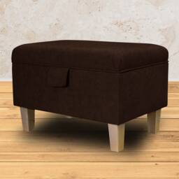 Handmade Brown Storage Ottoman - Luxury Upholstery Fabric Bespoke British Made - thumbnail 4