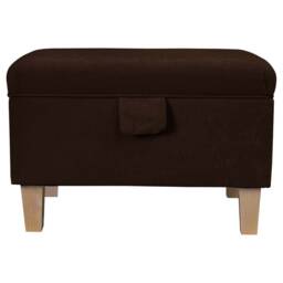 Handmade Brown Storage Ottoman - Luxury Upholstery Fabric Bespoke British Made - thumbnail 2
