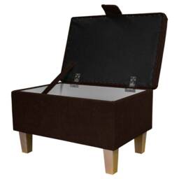 Handmade Brown Storage Ottoman - Luxury Upholstery Fabric Bespoke British Made - thumbnail 3