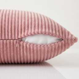 Baby Pink Plain Cushion Cover Corduroy Cord Jumbo Fine Quality Fabric Super Soft 18 X 18 - thumbnail 2
