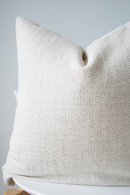 Cream Striped Pillow Cover - image 1