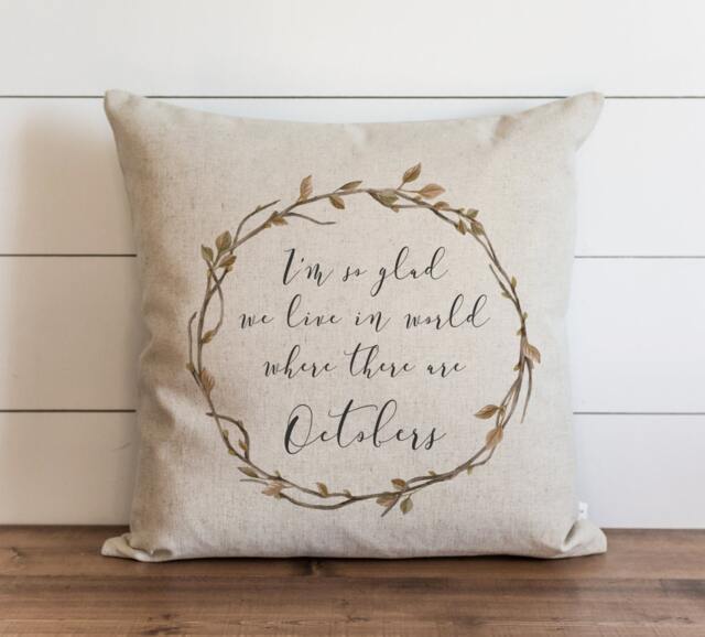 October 20 X Pillow Cover // Fall Autumn Thanksgiving Throw Gift For Her Accent - image 1