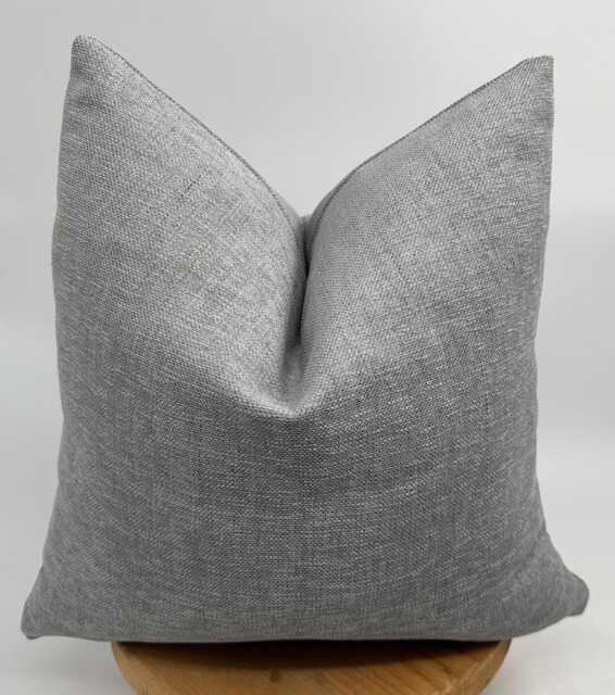 Soft Gray Linen Throw Pillow Cover, Decorative Pillowcase, Textured Cushion Cover, 20x20 - image 1