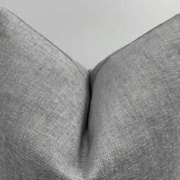 Soft Gray Linen Throw Pillow Cover, Decorative Pillowcase, Textured Cushion Cover, 20x20 - thumbnail 3