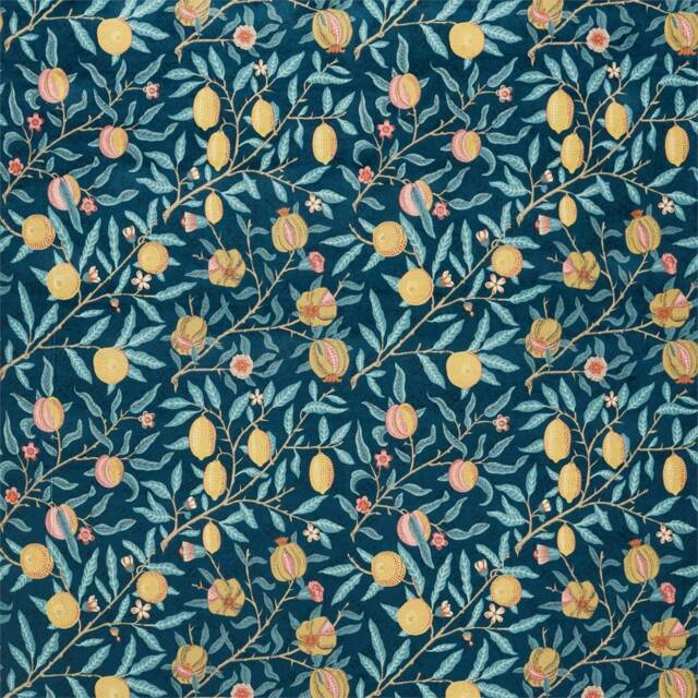 Morris & Co Fruit Velvet Door Curtain Indigo Slate - image 1