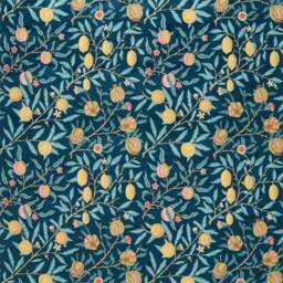 Morris & Co Fruit Velvet Door Curtain Indigo Slate