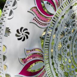 Lippan Art Lotus Mandala, Pink Mirror Wall Decor - 80cm - thumbnail 3