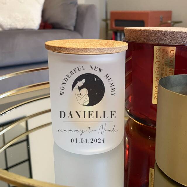 Personalised New Mum Candle Jar - Gift Baby Gifts Shower Candles - image 1