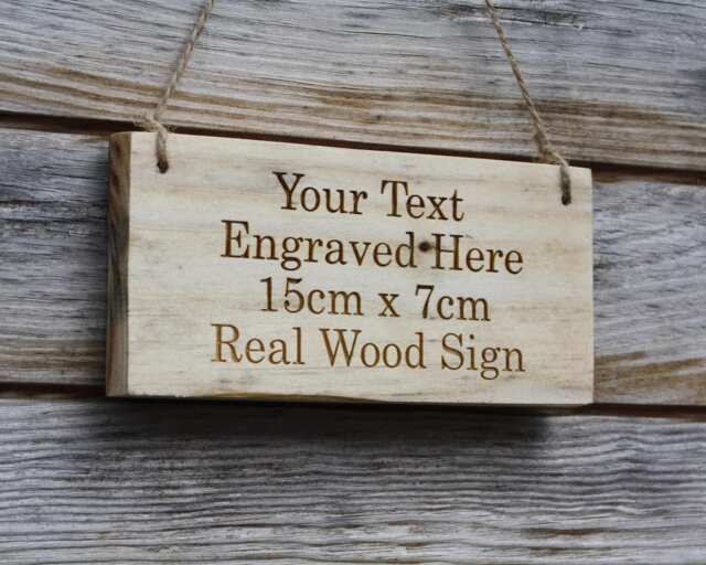 Custom Engraved Wood Sign Personalised Message Wall Art - 15cm - image 1