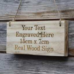 Custom Engraved Wood Sign Personalised Message Wall Art - 15cm - thumbnail 3