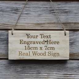 Custom Engraved Wood Sign Personalised Message Wall Art - 15cm - thumbnail 2