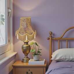 Lilac Purple Paisley Fabric Lampshade Handmade in The UK For Table & Floor Standard Lamp Shades, Ceiling Lights, Clip On Wall Lights - thumbnail 2