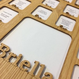 Prek - 12Th Grade School Years Birth Thru Picture Frame Personalized With Name 11x14 Cherry Frame, Back To Days - thumbnail 3